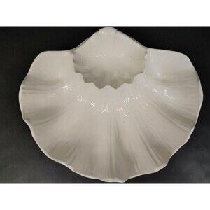 Vintage Seashell Veggie Chip And Dip Seafood Serving Dish 12x10" Action Japan